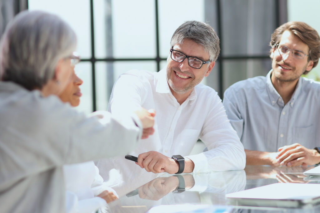 discussion successful business people office 1